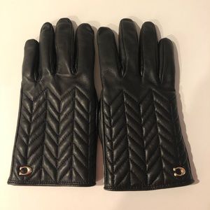 Coach leather gloves